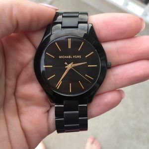 Black and gold Michael Kors Watch